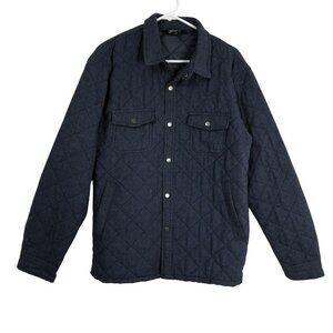 Benny Gold Jacket Button-Up Quilted Snap Blue Mens Size L